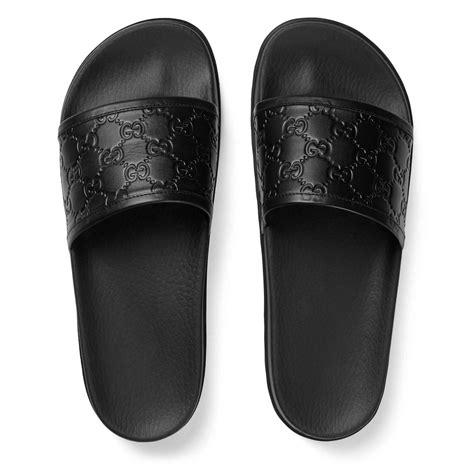 gucci slide black|black gucci slides men.